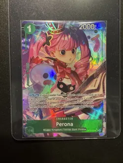 Bandai Perona OP12-034 Legacy of the Master Super Rare Alt Art Foil Character - Image 1