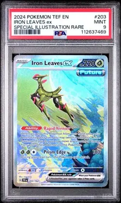 PSA 9 Mint IRON LEAVES EX 203 TEMPORAL FORCES SIR POKEMON TCG - Image 1