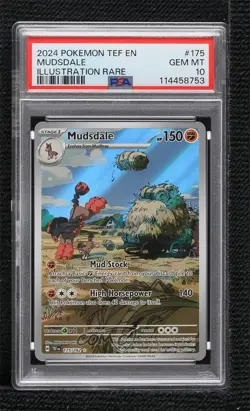 Mudsdale Illustration Rare Pokemon SV05: Temporal Forces PSA 10 GEM MT - Image 1