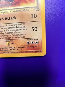 RHYDON #45/64 JUNGLE 1ST EDITION 1999 POKEMON TCG - Image 4