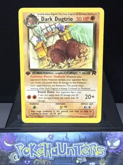 Pokemon Card Dark Dugtrio 23/82 Team Rocket Non Holo Rare 1st Edition Played 2 - Image 1