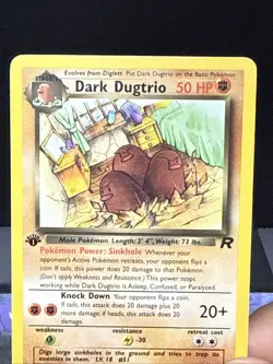 Pokemon Card Dark Dugtrio 23/82 Team Rocket Non Holo Rare 1st Edition Played 2 - Image 3