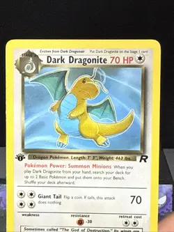 Pokemon Card Dark Dragonite 22/82 Team Rocket 1st Edition Rare Light Play - Image 2