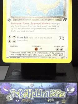 Pokemon Card Dark Dragonite 22/82 Team Rocket 1st Edition Rare Light Play - Image 3