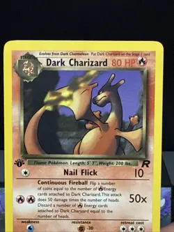 Pokemon Card Dark Charizard 21/82 Team Rocket Set Non Holo 1st Edition Rare LP - Image 2