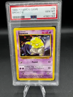 1999 POKEMON GAME DROWZEE CARD #49 GRADED PSA 10 POKEMON - Image 1