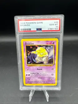 1999 POKEMON GAME DROWZEE CARD #49 GRADED PSA 10 POKEMON - Image 2