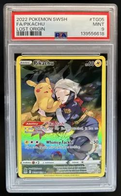 2022 Pokemon SWSH Lost Origin Pikachu Trainer Gallery #TG05/TG30 PSA 9 - Image 1