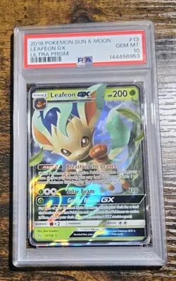 2018 Pokemon Sun & Moon Ultra Prism Leafeon Gx 13/156 PSA 10 - Image 1