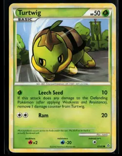 2010 HeartGold & SoulSilver - Unleashed Turtwig #67 Non Holo Pokemon Card - Image 1