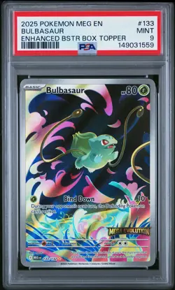 2025 POKEMON MEG EN-MEGA EVOLUTION ENHANCED BOOSTER BOX TOPPER BULBASAUR PSA 9 - Image 1