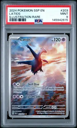 2024 POKEMON SSP EN-SURGING SPARKS ILLUSTRATION RARE #203 LATIOS PSA 9 - Image 1