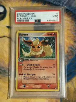 Flareon 2/17 Pop Series 3 Holo 2006 Pokemon PSA 9 - Image 1