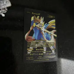 Zacian V 138/202 Sword & Shield HOLO RARE Pokemon Card Radiant Gold Foil Fan Art - Image 1