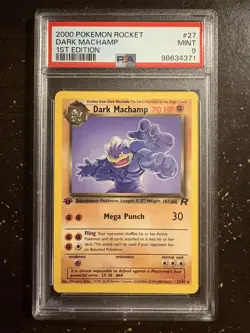 2000 POKEMON ROCKET 1ST EDITION #27 DARK MACHAMP PSA 9 - Image 1