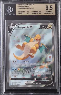 2021 POKEMON SWORD & SHIELD EVOLVING SKIES V UR #192 DRAGONITE BGS 9.5 - Image 1