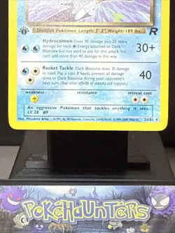 Pokemon Card Dark Blastoise 20/82 Team Rocket Rare Non Holo 1st Edition LP - Image 3