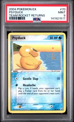 2004 POKEMON EX TEAM ROCKET RETURNS #70 PSYDUCK PSA 9 - Image 1