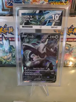 ACE 10 - Lugia V Alt Art Silver Tempest 186/195 Pokemon Card PERFECT SUBGRADES - Image 1