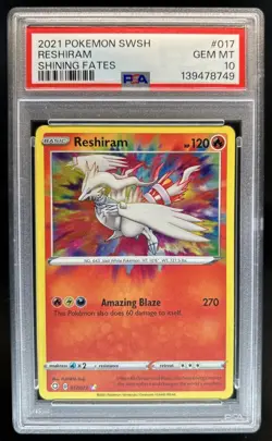 2021 Pokemon SWSH Shining Fates Reshiram #017/072 PSA 10 GEM MINT - Image 1