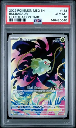 2025 POKEMON MEG EN-MEGA EVOLUTION ILLUSTRATION RARE #133 BULBASAUR PSA 10 - Image 1