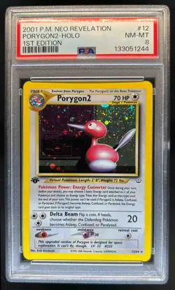 2001 Pokemon Neo Revelation 1st Edition Porygon2 Holo #12/64 PSA 8 - Image 1