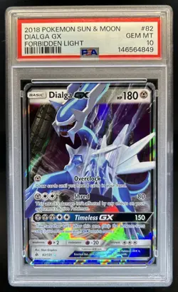 2018 Pokemon SM Forbidden Light Dialga Holo #82/131 PSA 10 GEM MINT - Image 1