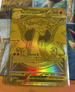 Mega Charizard X ex Gold Hyper Rare 130/094 Pokemon Phantasmal Flames English - Image 1