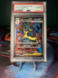 Pokemon Mega Lucario ex 160/132 Me01 Ultra Rare Holo PSA 10 340 HP - Image 3