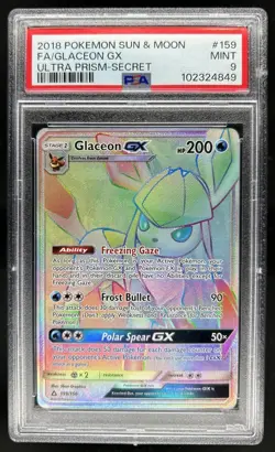 2018 Pokemon SM Ultra Prism Glaceon #159/156 PSA 9 - Image 1