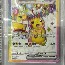 2024 POKEMON SSP EN-SURGING SPARKS ULTRA RARE #219 PIKACHU EX PSA 10 - Image 3