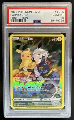2022 Pokemon SWSH Lost Origin Pikachu Trainer Gallery #TG05/TG30 PSA 10 GEM MINT - Image 1