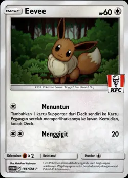 Pokemon Promo Eevee Stamped KFC Indonesia 186/SM-P - Image 1