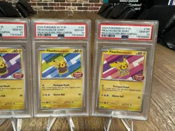 PSA 10 Pikachu Batik Sequential Set 101, 154, 155, 190 Indonesia Pokemon Card - Image 3