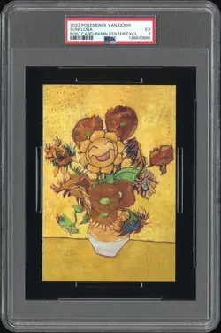 2023 POKEMON X VAN GOGH POSTCARD POKEMON CENTER EXCLUSIVE SUNFLORA PSA 5 - Image 1