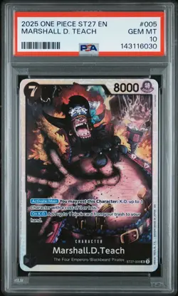 2025 One Piece ST27 En Marshall D Teach #005 PSA 10 Gem Mint - Image 1