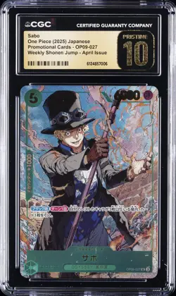 2025 ONE PIECE JPN WEEKLY SHONEN JUMP #OP09-027 SABO CGC 10 PRISTINE - Image 1