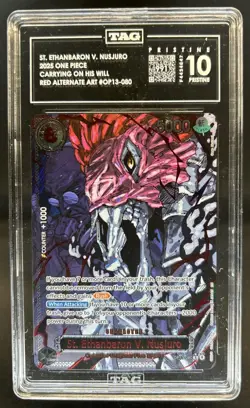 2025 One Piece St Ethanbaron Nusjuro Red Alternate Art #OP13-080 TAG 10 Pristine - Image 1