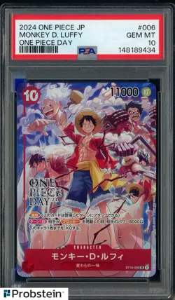 2025 One Piece Japanese One Piece Day #006 Monkey D Luffy PSA 10 GEM MINT - Image 1
