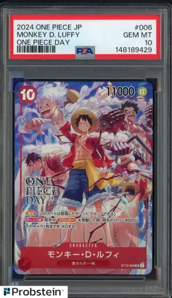 2025 One Piece Japanese One Piece Day #006 Monkey D Luffy PSA 10 GEM MINT - Image 1