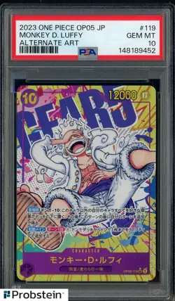 2023 One Piece OP05 JPN Alternate Art #119 Monkey D. Luffy PSA 10 GEM MINT - Image 1