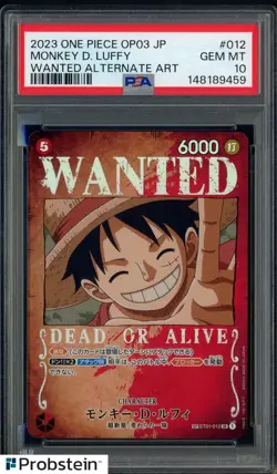 2023 One Piece OP3 JPN Wanted Alternate Art #012 Monkey D. Luffy PSA 10 GEM MINT - Image 1