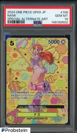 2024 One Piece OP09 Japanese Special Alternate Art #106 Nami PSA 10 GEM MINT - Image 1