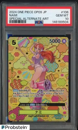 2024 One Piece OP09 Japanese Special Alternate Art #106 Nami PSA 10 GEM MINT - Image 1
