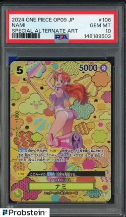 2024 One Piece OP09 Japanese Special Alternate Art #106 Nami PSA 10 GEM MINT - Image 1