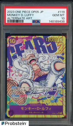 2023 One Piece OP05 JPN Alternate Art #119 Monkey D. Luffy PSA 10 GEM MINT - Image 1