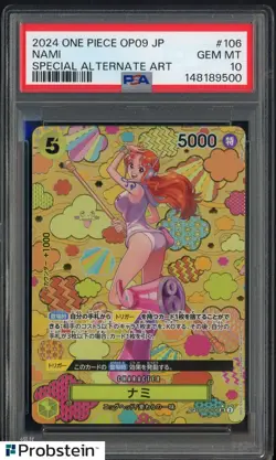 2024 One Piece OP09 Japanese Special Alternate Art #106 Nami PSA 10 GEM MINT - Image 1