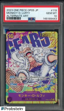 2023 One Piece OP05 JPN Alternate Art #119 Monkey D. Luffy PSA 10 GEM MINT - Image 1