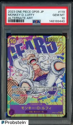 2023 One Piece OP05 JPN Alternate Art #119 Monkey D. Luffy PSA 10 GEM MINT - Image 1