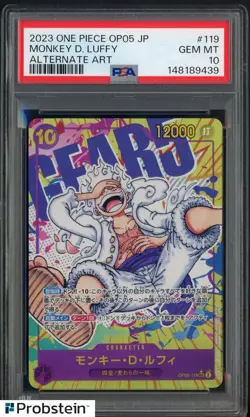 2023 One Piece OP05 JPN Alternate Art #119 Monkey D. Luffy PSA 10 GEM MINT - Image 1